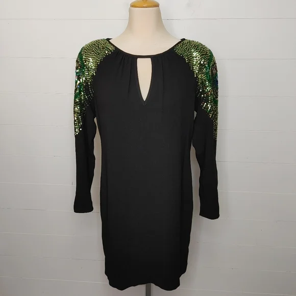 Trina Turk peacock sequin mini dress size 6 - Picture 2 of 15